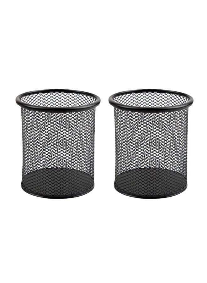 حامل أقلام معدني دائري لشطابيل مكاتب الطلاب، 2 قطعة - Image 1