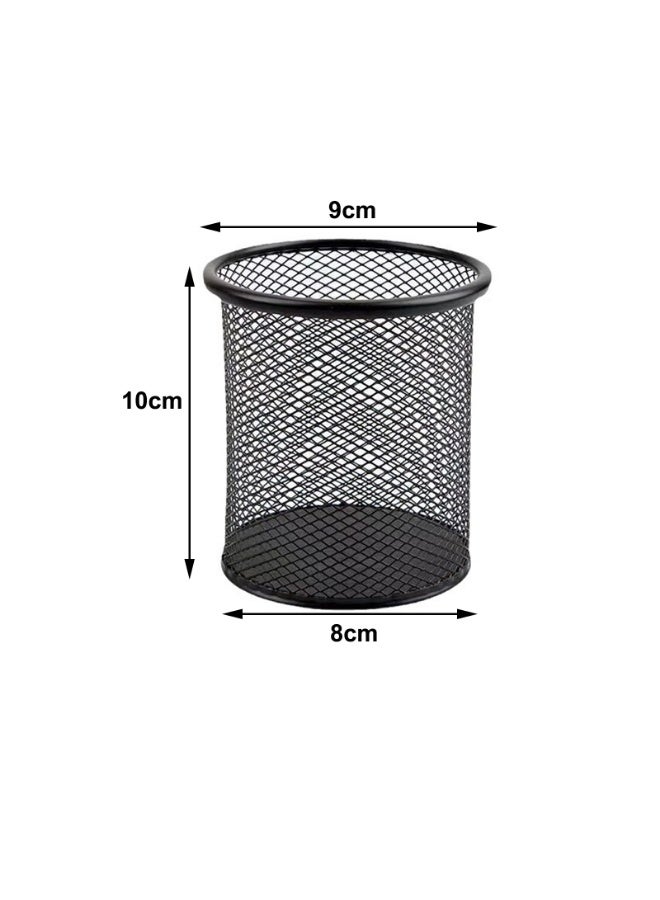 حامل أقلام معدني دائري لشطابيل مكاتب الطلاب، 2 قطعة - Image 2