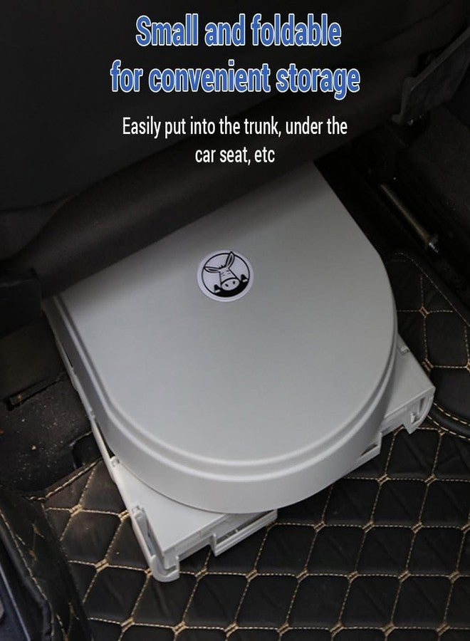 Kitwe Portable Camping Toilet with Lid - Multi-Function Emergency Toilet, Stool & Storage Box - Lightweight Collapsible Car Travel Potty for Camping Hiking Picnic. Grey - Image 5