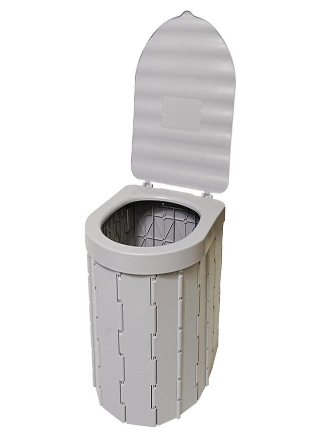 Kitwe Portable Camping Toilet with Lid - Multi-Function Emergency Toilet, Stool & Storage Box - Lightweight Collapsible Car Travel Potty for Camping Hiking Picnic. Grey - Image 1