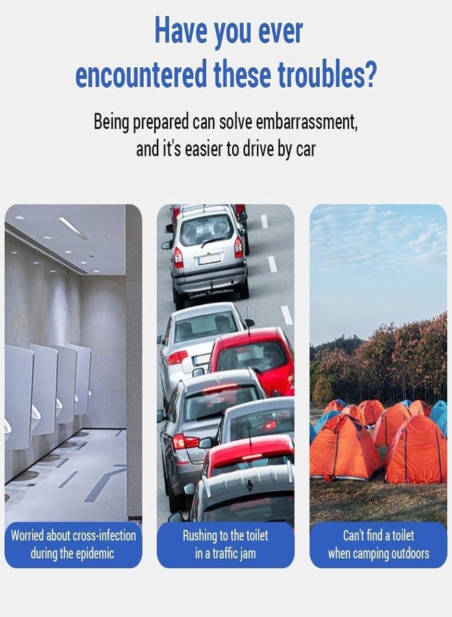Kitwe Portable Camping Toilet with Lid - Multi-Function Emergency Toilet, Stool & Storage Box - Lightweight Collapsible Car Travel Potty for Camping Hiking Picnic. Grey - Image 2