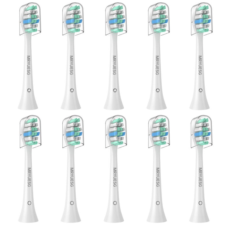 MRYUESG Replacement Toothbrush Heads for Philips Sonicare Replacement Heads, 10 Pack, Electric Tooth-Brush Head Compatible with Phillips, White-Blue - Image 1