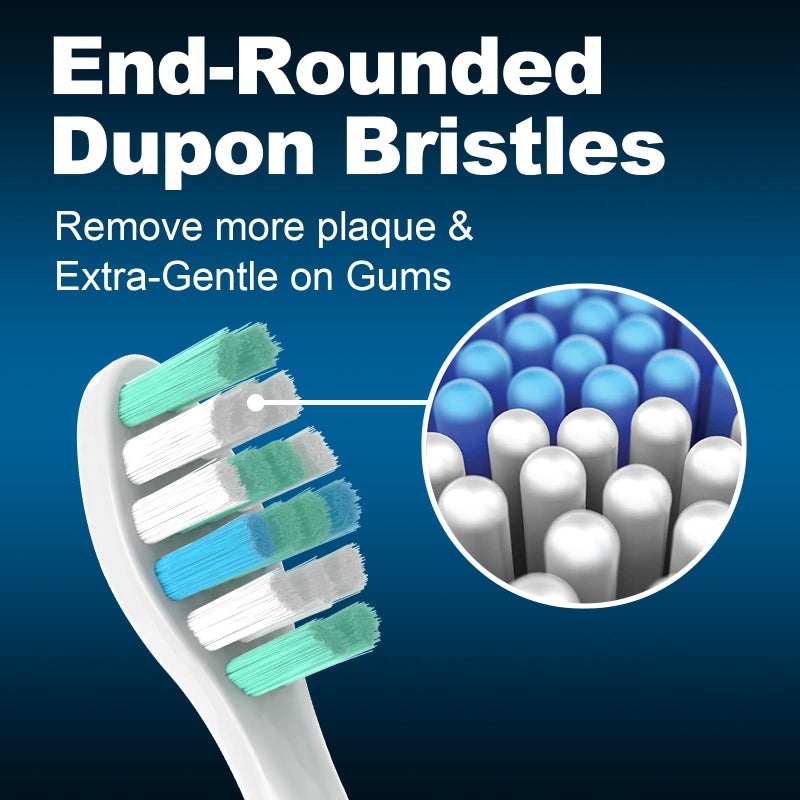 MRYUESG Replacement Toothbrush Heads for Philips Sonicare Replacement Heads, 10 Pack, Electric Tooth-Brush Head Compatible with Phillips, White-Blue - Image 5