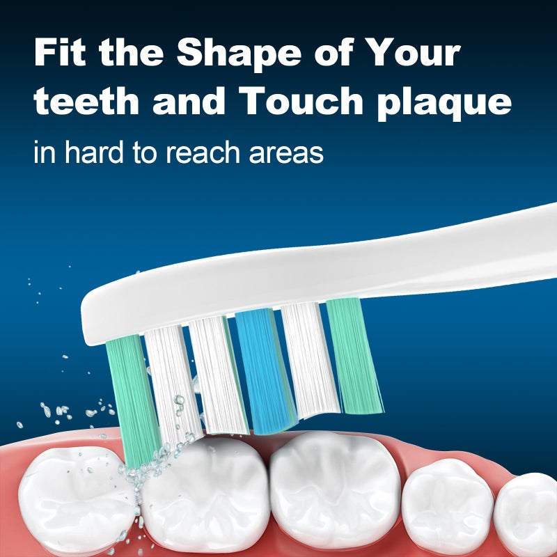 MRYUESG Replacement Toothbrush Heads for Philips Sonicare Replacement Heads, 10 Pack, Electric Tooth-Brush Head Compatible with Phillips, White-Blue - Image 4