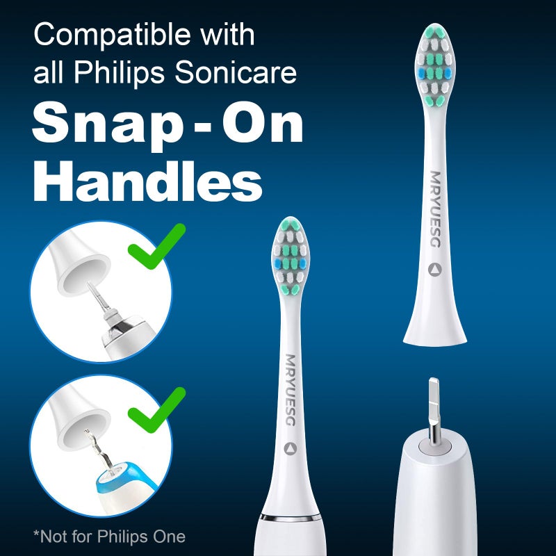 MRYUESG Replacement Toothbrush Heads for Philips Sonicare Replacement Heads, 10 Pack, Electric Tooth-Brush Head Compatible with Phillips, White-Blue - Image 2