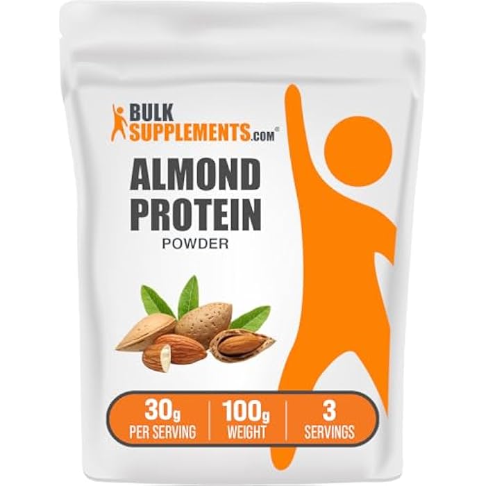 BulkSupplements.com Almond Protein Powder - Plant Based Protein, Almond Powder - Vegan, Gluten Free, & No Sugar, 30g per Serving, 100g (3.5 oz) (Pack of 1) - Image 1