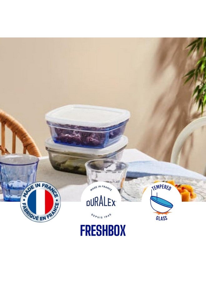 Duralex® France Fresh Box Square Grey Tempered Glass Storage with Lid | 1.15 L | Durable, 3x Stronger, Microwave and Dishwasher Safe Kitchen Glass Container - Image 5