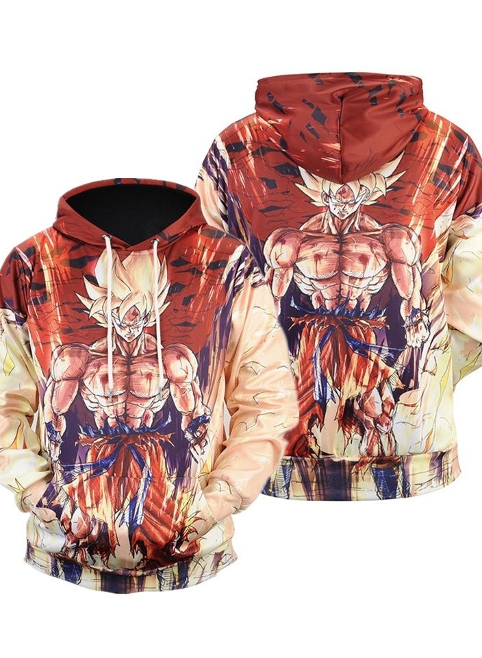Loquat Seven Dragon Ball Wukong 3D Digital Printed Sweater Loose Hooded