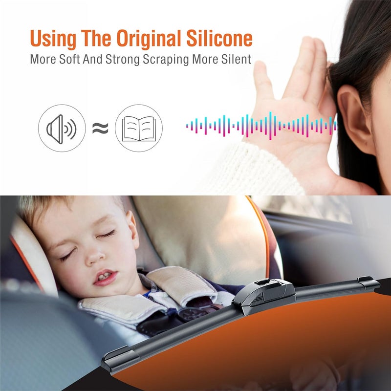 WOWIPER Silicone Wiper Blades Set (26" + 17") - Image 4