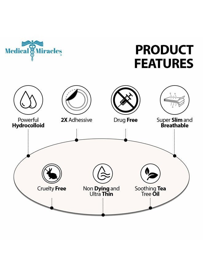 Medical Miracles Maximum Strength Hydrocolloid Acne Remover Sticker Dots, 72 Pack | Face Healing Dot Treatment May Aid in Absorbing Zits, Pimples, Cystic Spots, Blemish Tea Tree Therapy Covers All Skin Types - Image 3