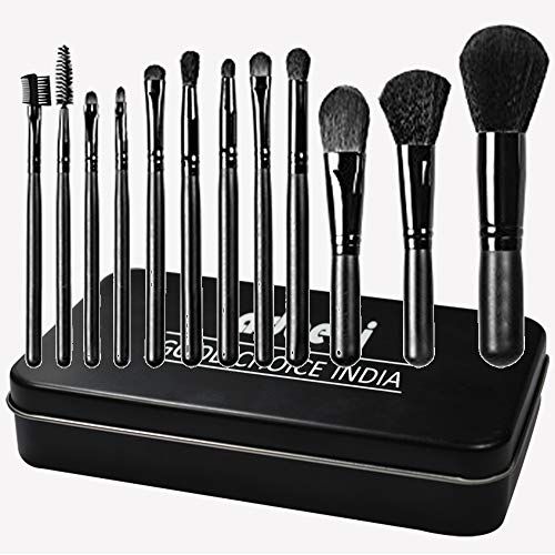 Adbeni Makeup Brush Set Professional Foundation Concealer Organizer Blending Blush Liquid Powder Cosmetics Brushes Tools (Pack of 12),GMTRY-BRSH,Black - Image 1