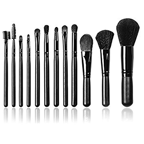 Adbeni Makeup Brush Set Professional Foundation Concealer Organizer Blending Blush Liquid Powder Cosmetics Brushes Tools (Pack of 12),GMTRY-BRSH,Black - Image 2
