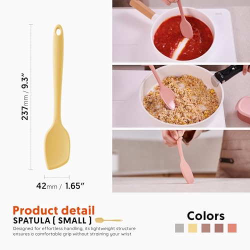Firgi Platinum Silicone Spatula – BPA Free Silicone Spatula for Cooking – Heat Resistant Cooking Utensils for Non Stick Pans – One-Piece Spoonula for Baking, Mixing & More – Kitchen Scraper 9.3” Yellow - Image 2
