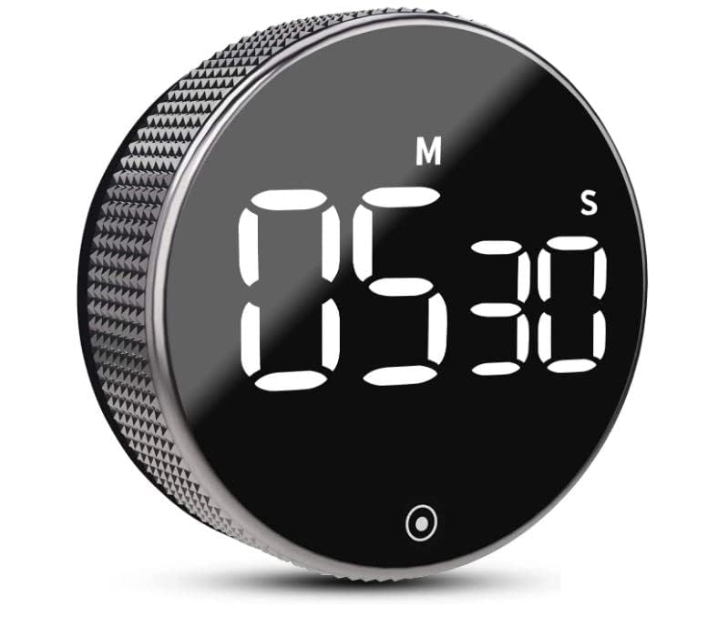 AERYS Magnetic Digital Timers, Manual Countdown Kitchen Timer Countdown Clock,Mechanical Cooking Timer Counter Clock for Seniors, Adult and Kids to Use (Silver) - Image 1
