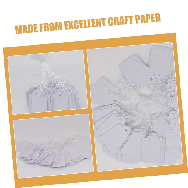 Pre Strung Jewelry Price Tags 1000pcs Blank Writable Labels for Retail Pricing Display - Image 4