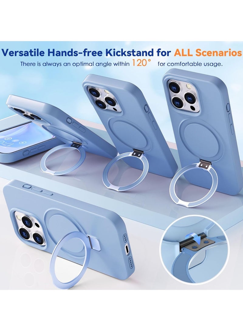 Silicone Case Designed for iPhone 16 Pro 6.3 Inch, Compatible with MagSafe 3 in 1 Wireless Charging [Magnetic + Holder + Ring Stand] Slim Cover with Invisible Stand - Image 4