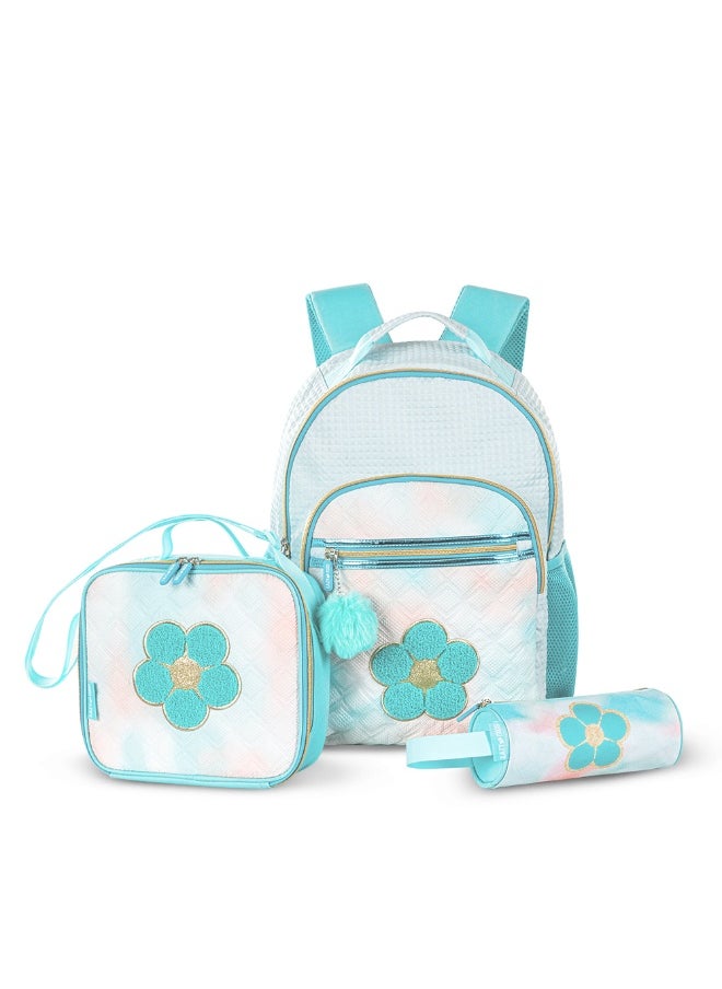 Eazy Kids Eazy Kids 18" Set of 3 Backpack w/ Lunch Bag and Pencil Case - Flora Green  - Image 1