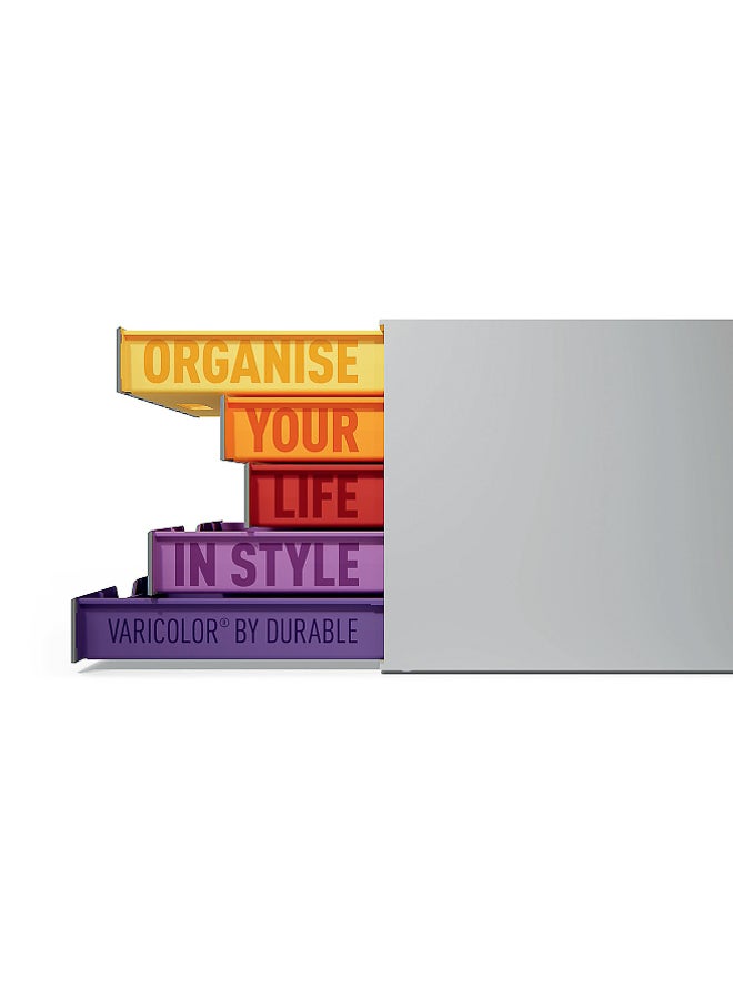 Durable A4 File Drawer with 5 Colour-Coded Drawers for Fast Organisation, Silent Pull-Out Stop, Transparent Labelling Windows, Stackable, 5-Year Warranty, Made in Germany - Image 3