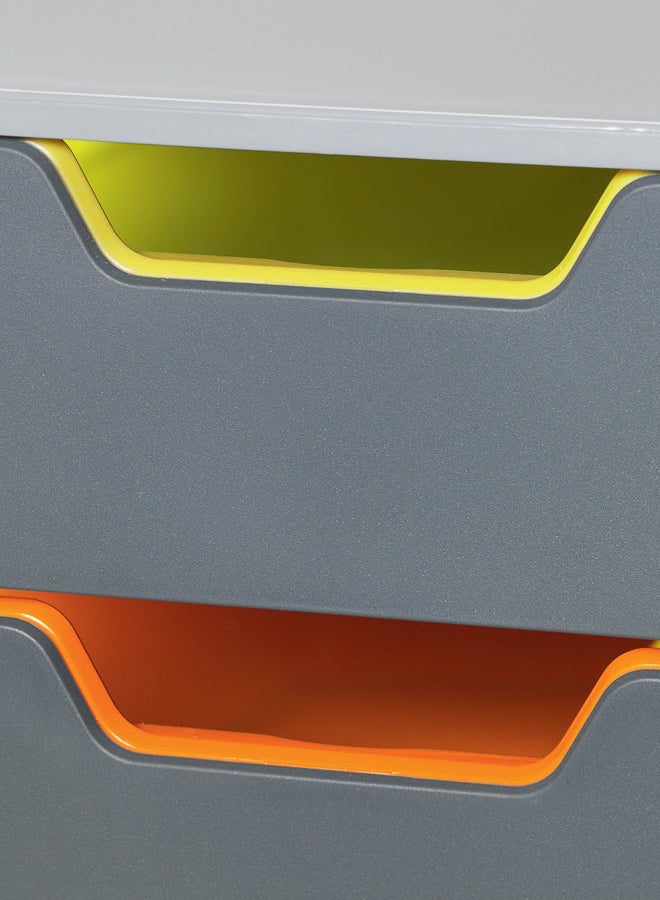 Durable A4 File Drawer with 5 Colour-Coded Drawers for Fast Organisation, Silent Pull-Out Stop, Transparent Labelling Windows, Stackable, 5-Year Warranty, Made in Germany - Image 2