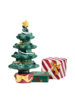 Christmas Aquarium Decoration Set: Christmas Fish Tank Decorations Xmas Tree Figure Present Box Miniature Resin Micro Landscape Ornaments for Fish Tank Supplies Table Decor
