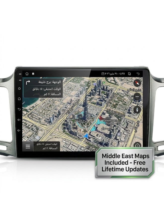 نظام ملاحة سيارة يعمل بنظام أندرويد لسيارة تويوتا RAV4 موديلات 2012-2018، مزود بشاشة لمس، ونظام تحديد المواقع العالمي (GPS)، وبلوتوث، وواي فاي، وApple CarPlay، وAndroid Auto، ودعم الكاميرا الخلفية، ومشغل وسائط متعددة ذكي. - Image 3