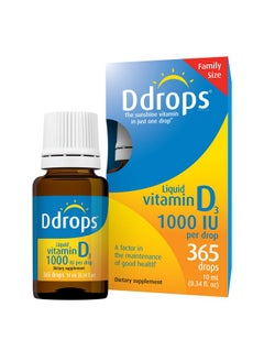 Ddrops Adults 1000Iu 365 Drops Liquid Vitamin D3 Supplement Supporting Strong Bones & Immune System  - Image 2