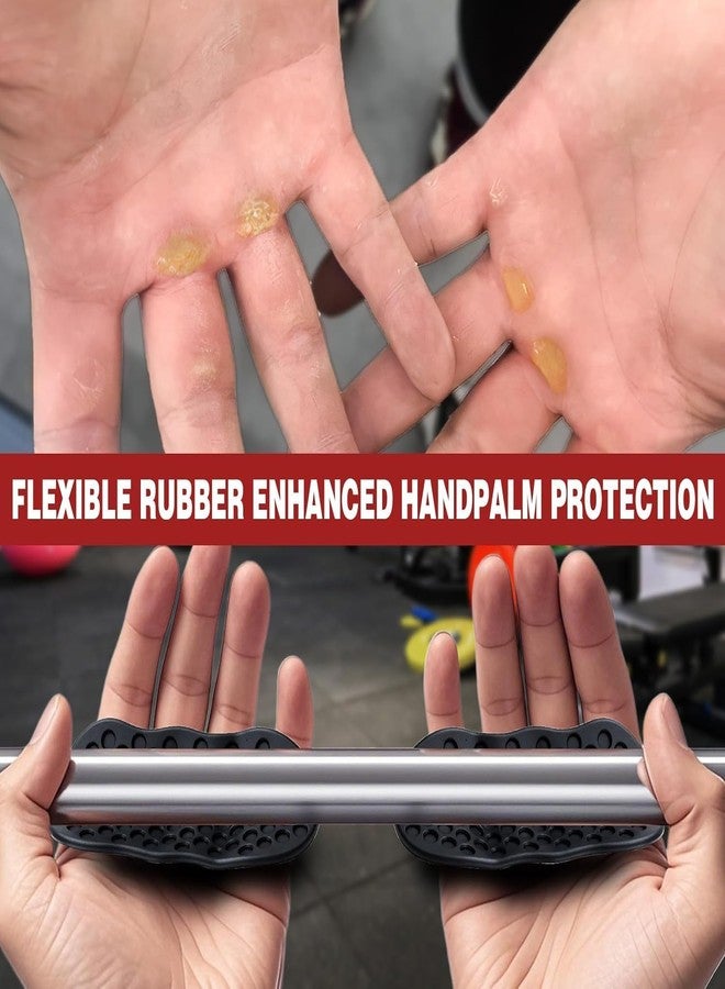 Mayklen Gym Grip Guard Pad - 1 Pair, Hand Grip for Gym Grips for Men & Women Hand Gripper for Workout & Palm Protection Silicone Hand Grips for Weightlifting, Pull-ups, Biceps Training- Black - Image 2