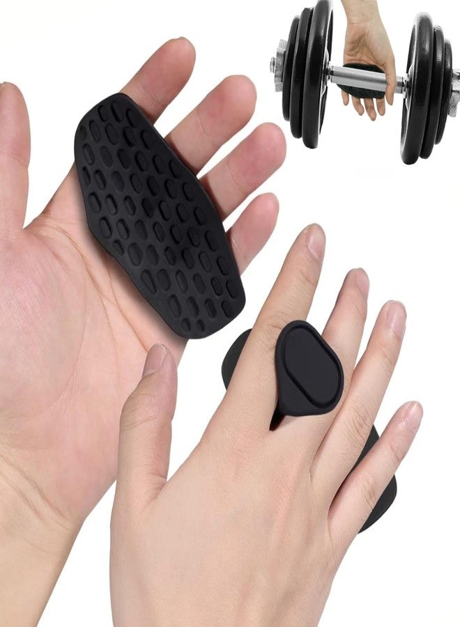 Mayklen Gym Grip Guard Pad - 1 Pair, Hand Grip for Gym Grips for Men & Women Hand Gripper for Workout & Palm Protection Silicone Hand Grips for Weightlifting, Pull-ups, Biceps Training- Black - Image 1