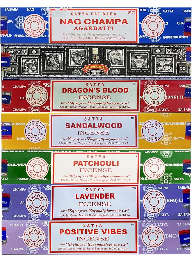 erorex Blue Black Purple Incense Gift Set Nag Champa Super Hit Dragon'S Blood Sandalwood Patchouli Lavender Positive Vibes 15 G - Image 1