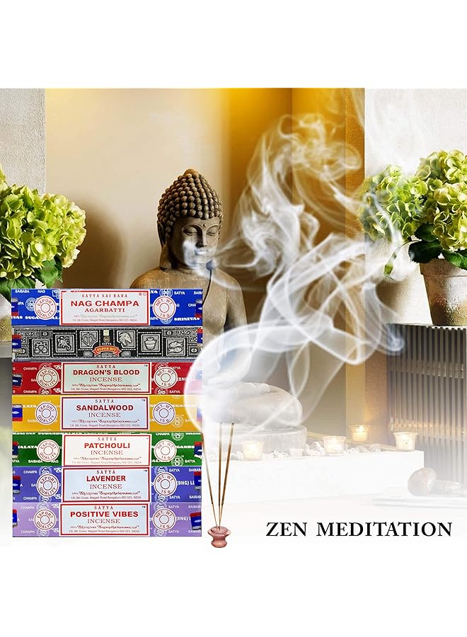 erorex Blue Black Purple Incense Gift Set Nag Champa Super Hit Dragon'S Blood Sandalwood Patchouli Lavender Positive Vibes 15 G - Image 2