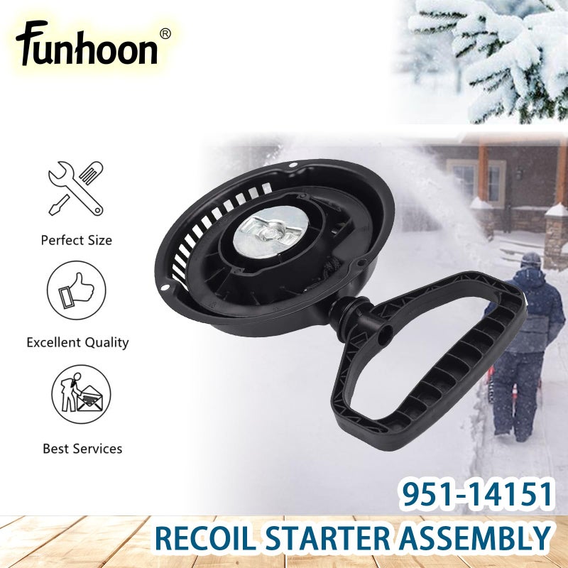 Funhoon 951-14151 Recoil Starter Assembly for Troy Bilt Storm 2410 2420 2620 2690 Snow Blower, MTD 21 inch, Craftsman, Cub Cadet, Yard Machines Snow Throwers Replaces 751-14151 951-10658 751-10658 - Image 5