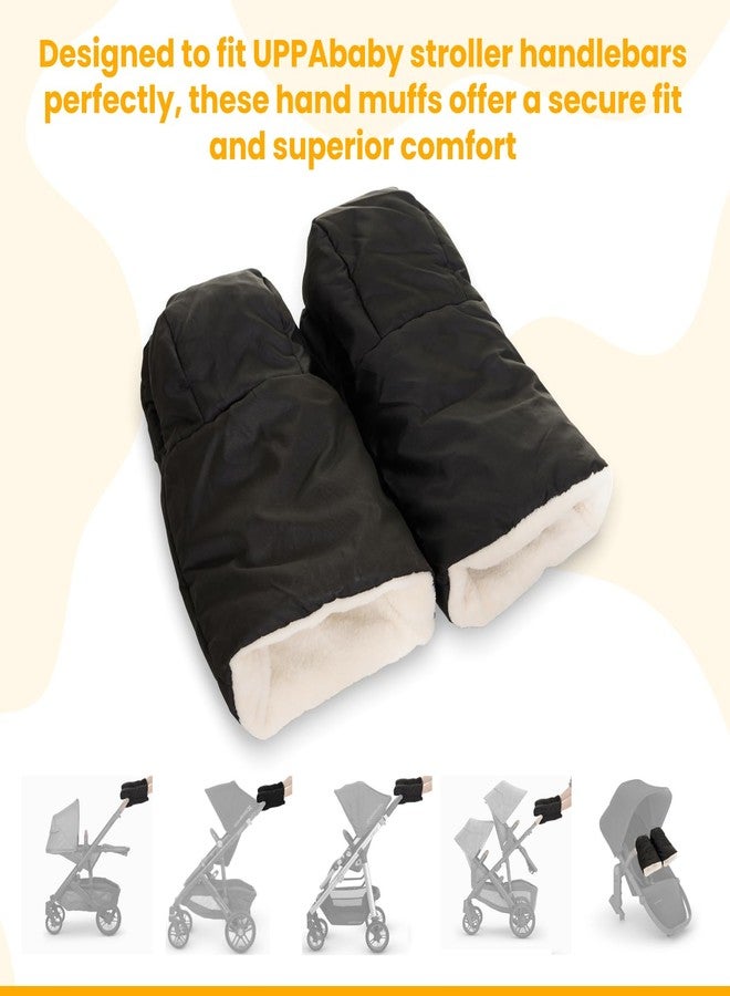 قفازات شتوية لعربة الأطفال، طقم من قطعتين، متوافقة مع عربات UPPAbaby Vista و Cruz و RumbleSeat و Ridge و Minu (الإصدارين 2 و 3)، مقاومة للماء، فائقة النعومة، مقاس عالمي - Image 3