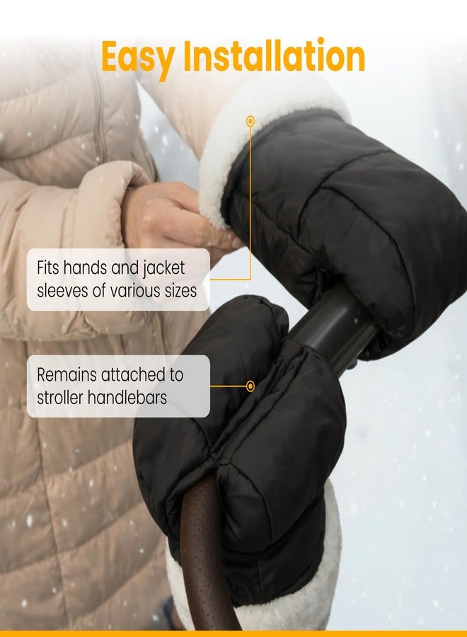 قفازات شتوية لعربة الأطفال، طقم من قطعتين، متوافقة مع عربات UPPAbaby Vista و Cruz و RumbleSeat و Ridge و Minu (الإصدارين 2 و 3)، مقاومة للماء، فائقة النعومة، مقاس عالمي - Image 2