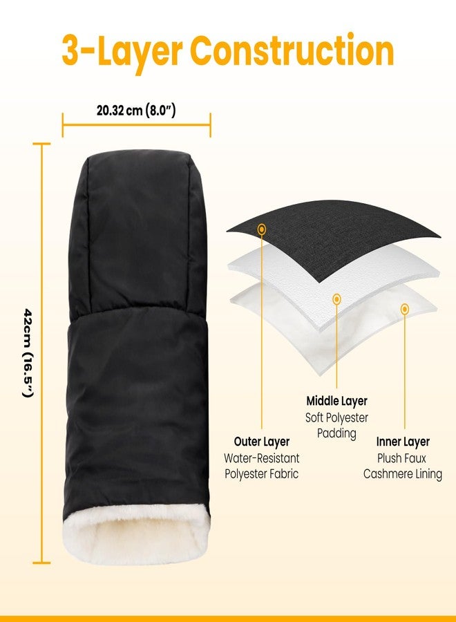قفازات شتوية لعربة الأطفال، طقم من قطعتين، متوافقة مع عربات UPPAbaby Vista و Cruz و RumbleSeat و Ridge و Minu (الإصدارين 2 و 3)، مقاومة للماء، فائقة النعومة، مقاس عالمي - Image 5