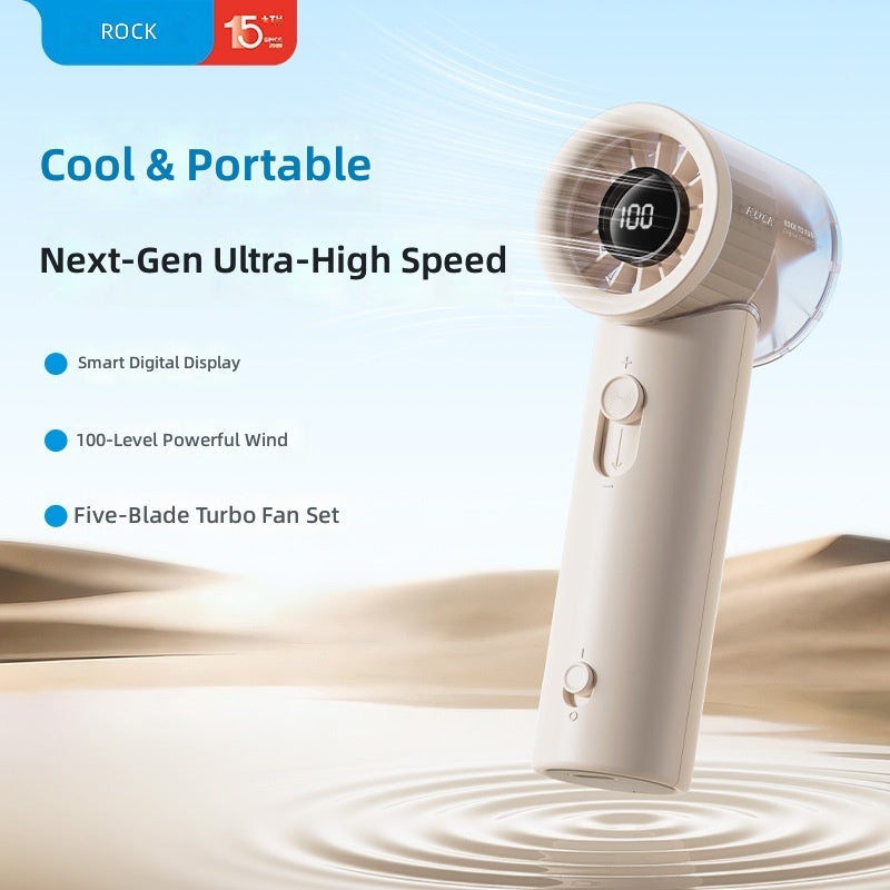 Rock White Dora F20 Portable High-Speed Fan with USB Charging - Image 2