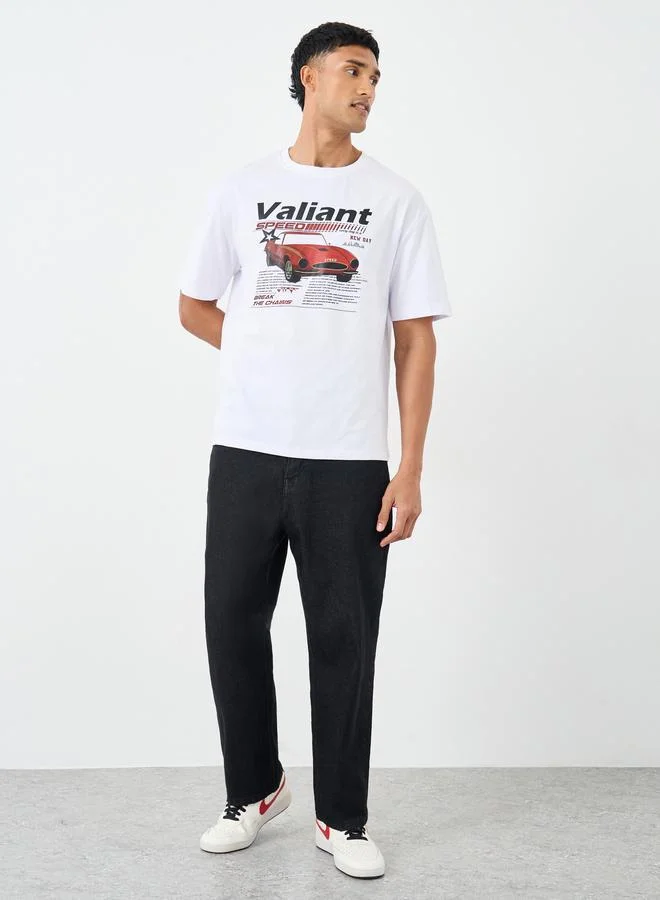 Styli Styli Men Oversized Vintage Car Graphic T-Shirt