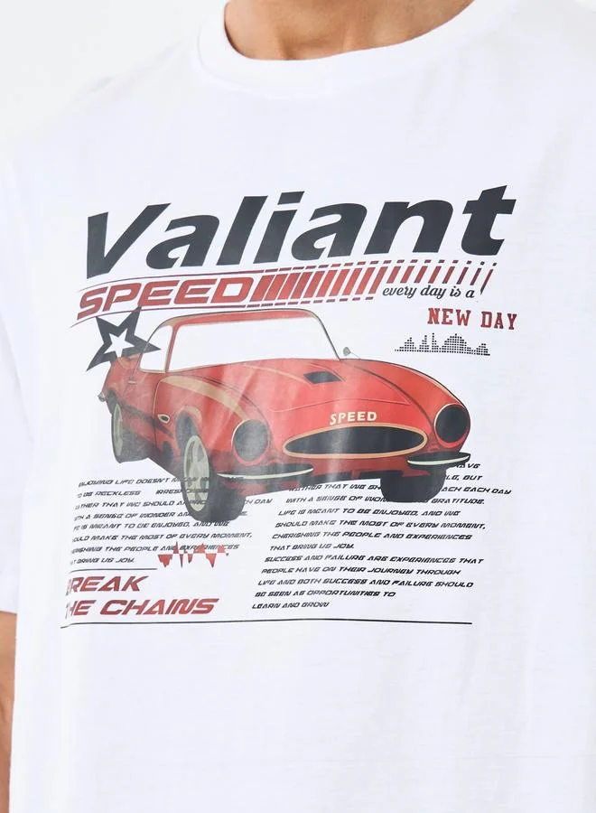 Styli Styli Men Oversized Vintage Car Graphic T-Shirt