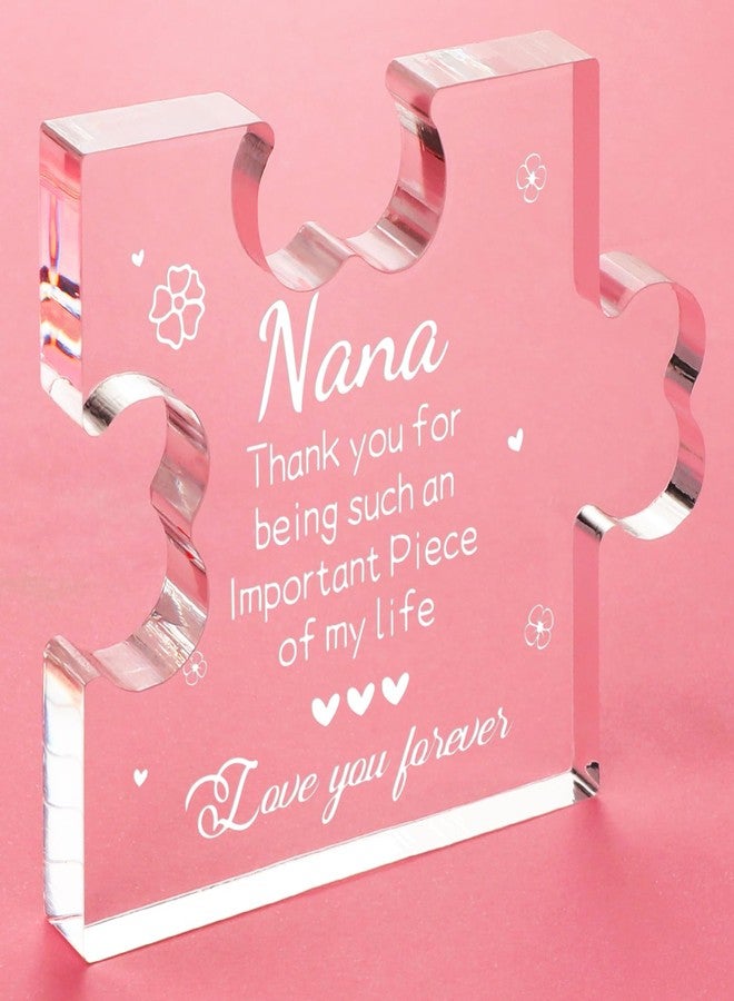 Funnli Nana Gifts Acrylic Plaque, Nana Christmas Gifts - Christmas Anniversary Mothers Day Birthday Gifts for Nana Grandma Grammy Grandmother 3.35 x 2.76 Inch Desk Decorations - Image 1