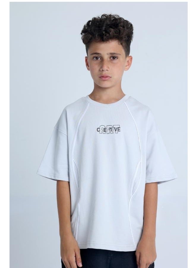 Junior Boys Over Size "Creative" Printed T-Shirt - Image 1