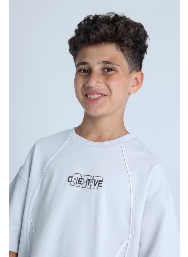 Junior Boys Over Size "Creative" Printed T-Shirt - Image 2