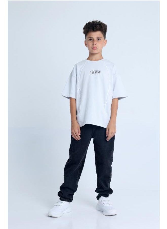 Junior Boys Over Size "Creative" Printed T-Shirt - Image 3