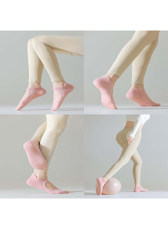 COYO 3 Pcs Pilates Socks with Grips for Women, Yoga Socks, Crew Non Slip Women for Barre, Pilates Gifts - Image 4