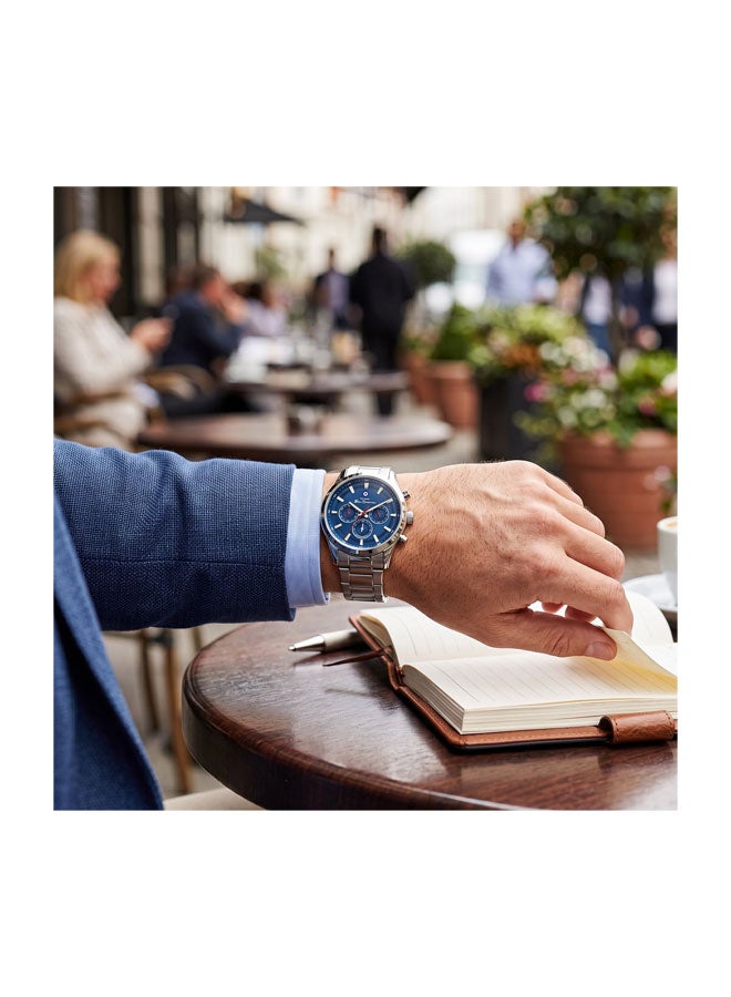 Ben Sherman Cambridge Blue Dial Stainless Steel Bracelet Chronograph Watch for Men, 42mm - Image 5