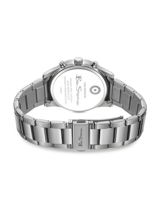 Ben Sherman Cambridge Blue Dial Stainless Steel Bracelet Chronograph Watch for Men, 42mm - Image 3
