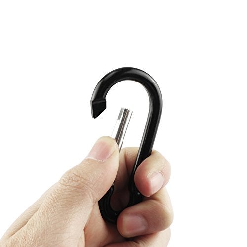Swatom Aluminum Carabiner Clip 1.6 Inches Spring Snap Hook Keyring Carabiners for Camping Traveling Hiking Keychains Outdoor Accessories Black (10 Pcs) - Image 4