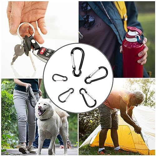 Swatom Aluminum Carabiner Clip 1.6 Inches Spring Snap Hook Keyring Carabiners for Camping Traveling Hiking Keychains Outdoor Accessories Black (10 Pcs) - Image 5
