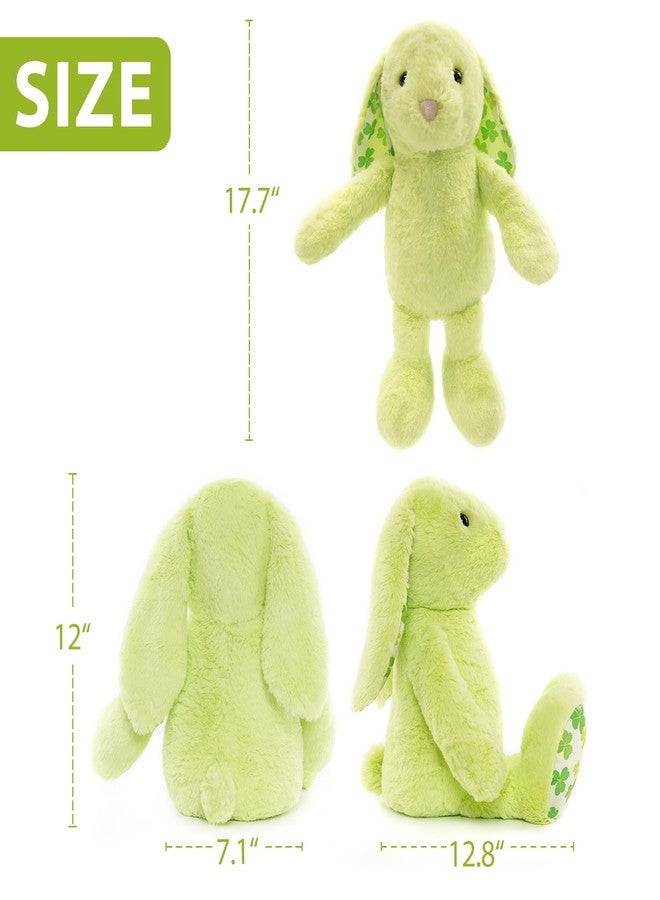 WEIGEDU Green Rabbit Bunny Stuffed Animal Plush Toy with Floppy Ears & Shamrock Print for Kids, Boys, Girls, Babies - Perfect, St. Patrick's Day, Birthday, Easter, Christmas, Bedtime Gift - Image 3