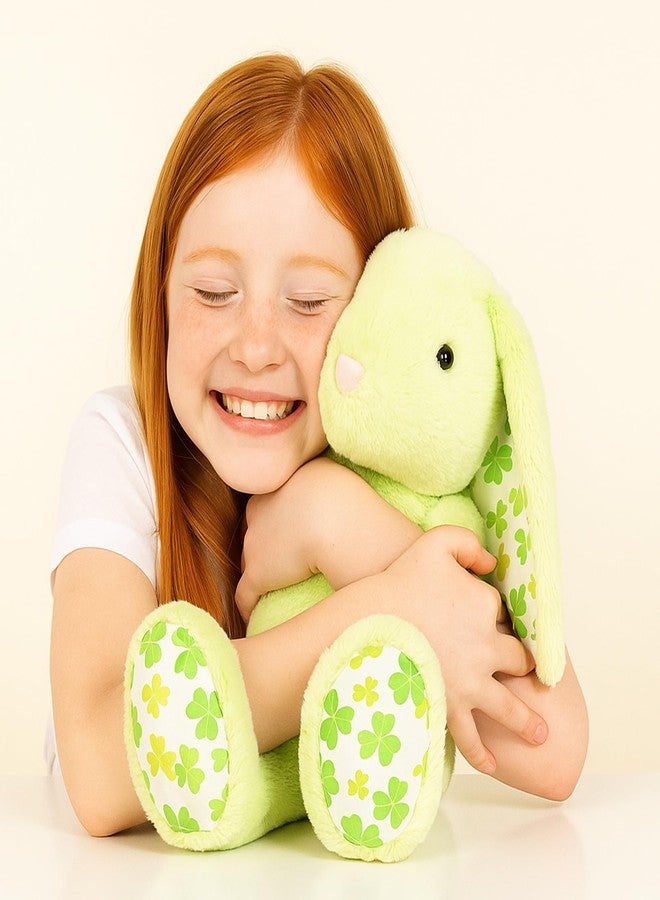 WEIGEDU Green Rabbit Bunny Stuffed Animal Plush Toy with Floppy Ears & Shamrock Print for Kids, Boys, Girls, Babies - Perfect, St. Patrick's Day, Birthday, Easter, Christmas, Bedtime Gift - Image 5