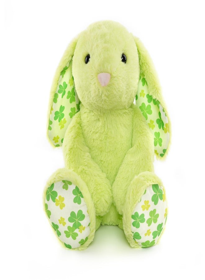 WEIGEDU Green Rabbit Bunny Stuffed Animal Plush Toy with Floppy Ears & Shamrock Print for Kids, Boys, Girls, Babies - Perfect, St. Patrick's Day, Birthday, Easter, Christmas, Bedtime Gift - Image 1
