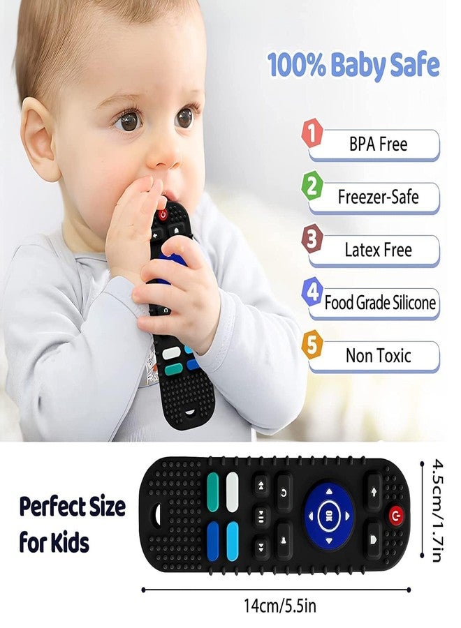 KANAKADHARA Silicone Remote Teether For Baby, Remote Teether For 3+ Months And 6 To 12 Months Baby, Helps Biting Skills Development, Colour & Shape Recognition, Teething Toys For Babies And Toddlers (Black,Remote) - Image 5